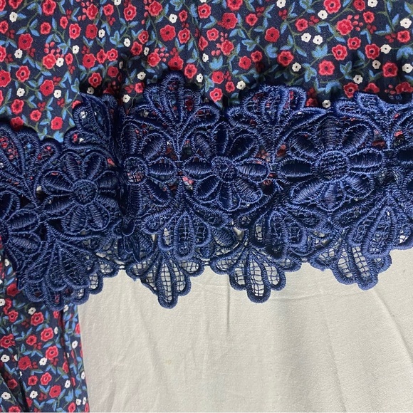 Love & Legend Floral Bell Sleeve Lace Lined Dress Boho Cottagecore Prairie Sz 20 - Picture 7 of 9